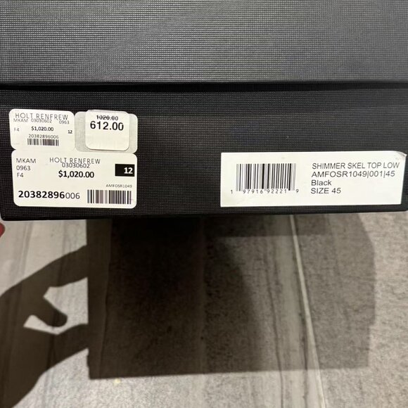 AMIRI White & Black Shimmer Skel Top Low Sneakers - Picture 6 of 6